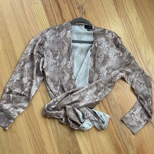 Lucy Paris Beige Snake Print Blouse
